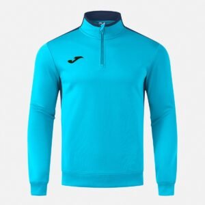 Sweat sans capuche Winner IV – Turquoise fluo / Bleu marine