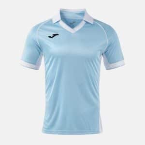 Maillot à manches courtes Vintage Eco Retro – Bleu ciel / Blanc