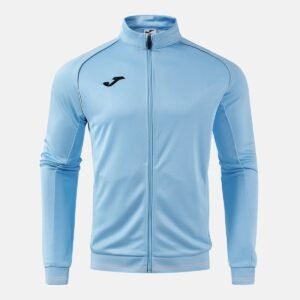 Veste sweat zippée Vintage Eco Retro – Bleu ciel / Gris