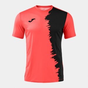 Maillot à manches courtes Picasho – Corail fluo / Noir