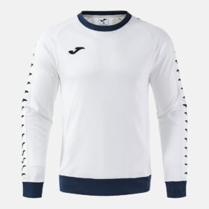 Sweat sans capuche Heroic – Blanc / Bleu marine