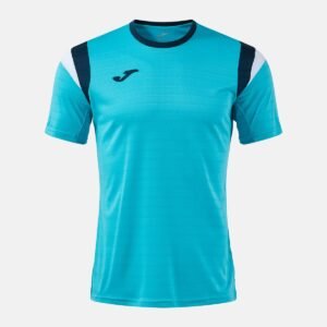 Maillot à manches courtes Terra – Turquoise fluo / Bleu marine