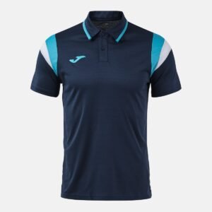 Polo à manches courtes Terra – Bleu marine / Turquoise fluo