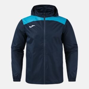 Veste imperméable Glacier – Bleu marine / Turquoise fluo