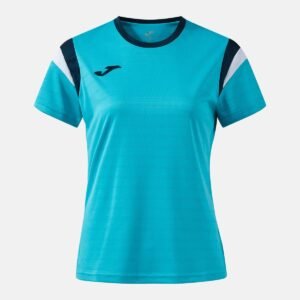Maillot à manches courtes Terra – Turquoise fluo / Bleu marine
