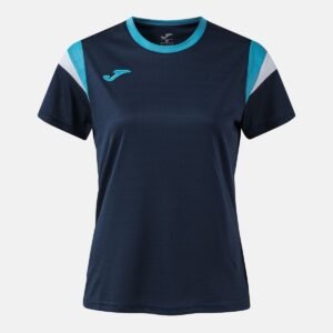 Maillot à manches courtes Terra – Bleu marine / Turquoise fluo
